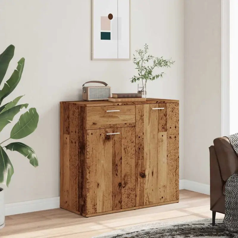 Grijs Sonoma dressoir in bewerkt hout met eenvoudig schoonmaakgemak - Oud hout / 1 / 80 cm - Dressoirs & buffetkasten