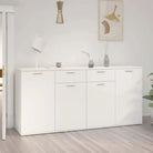 Grijs Sonoma dressoir in bewerkt hout met eenvoudig schoonmaakgemak - Hoogglans wit / 1 / 160 cm - Dressoirs &