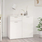 Grijs Sonoma dressoir in bewerkt hout met eenvoudig schoonmaakgemak - Hoogglans wit / 1 / 80 cm - Dressoirs &