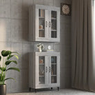 Grijs Sonoma dressoir met bewerkt hout en extra opbergruimte - Grijs sonoma / 1 - Dressoirs & buffetkasten