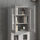 Grijs Sonoma dressoir met bewerkt hout en extra opbergruimte - Dressoirs & buffetkasten