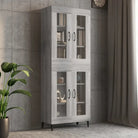 Grijs Sonoma dressoir met bewerkt hout en extra opbergruimte - Dressoirs & buffetkasten
