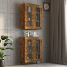 Grijs Sonoma dressoir met bewerkt hout en extra opbergruimte - Gerookt eiken / 1 - Dressoirs & buffetkasten