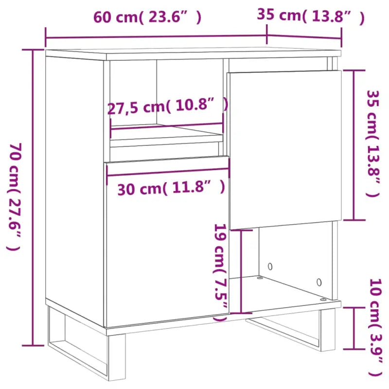Grijs Sonoma dressoir met bewerkt hout en ijzeren poten - Dressoirs & buffetkasten