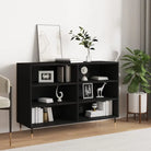 Grijs Sonoma dressoir met bewerkt hout en ijzeren poten - Zwart / 1 - Dressoirs & buffetkasten