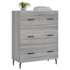 Grijs Sonoma dressoir met metalen pootjes en bewerkt hout - Dressoirs & buffetkasten