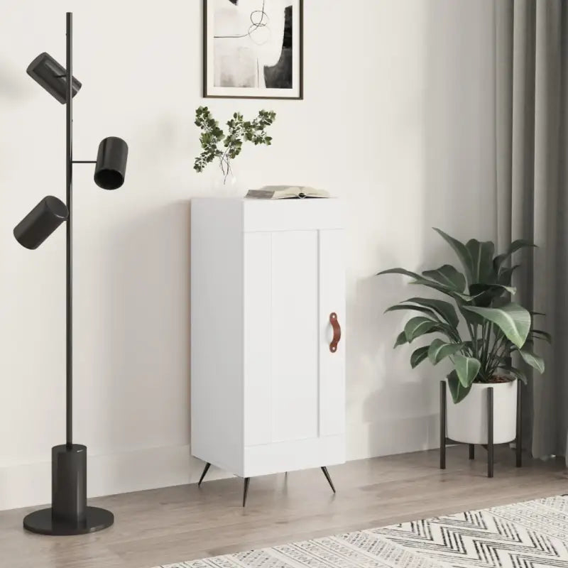 Grijs Sonoma dressoir met metalen poten en bewerkt hout - Wit / 1 - Dressoirs & buffetkasten