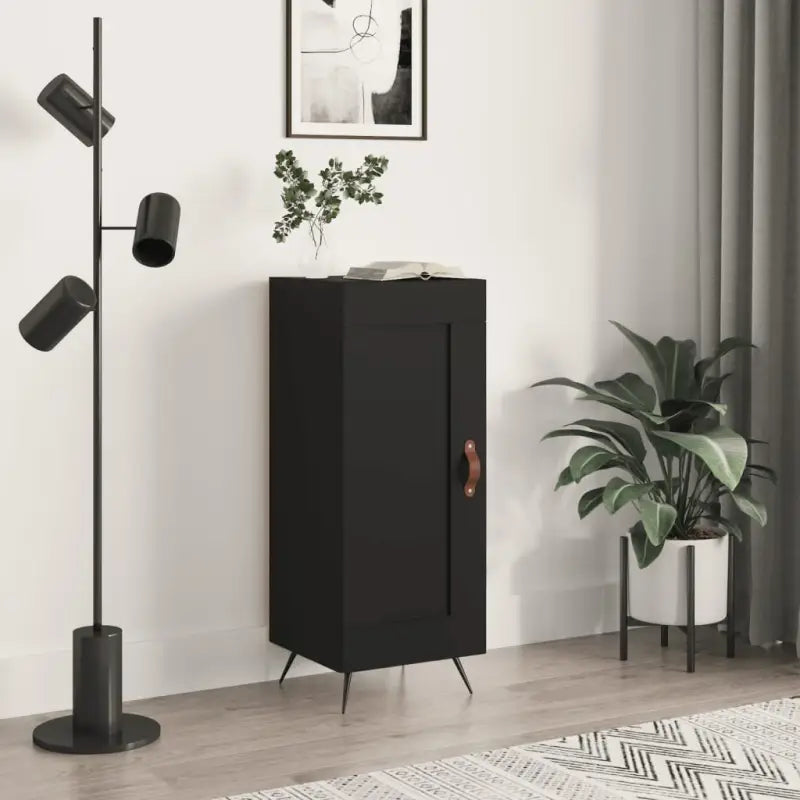 Grijs Sonoma dressoir met metalen poten en bewerkt hout - Zwart / 1 - Dressoirs & buffetkasten