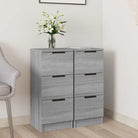 Grijs Sonoma dressoir van bewerkt hout met eenvoudig ontwerp - Grijs sonoma / 2 - Dressoirs & buffetkasten
