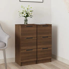 Grijs Sonoma dressoir van bewerkt hout met eenvoudig ontwerp - bruin eikenkleur / 2 - Dressoirs & buffetkasten