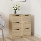 Grijs Sonoma dressoir van bewerkt hout met eenvoudig ontwerp - Sonoma eiken / 2 - Dressoirs & buffetkasten