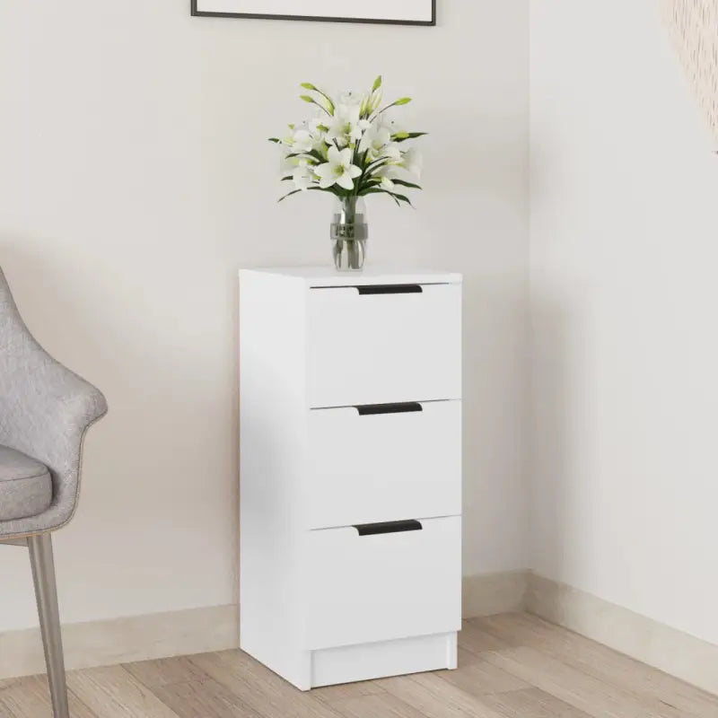 Grijs Sonoma dressoir van bewerkt hout met eenvoudig ontwerp - Wit / 1 - Dressoirs & buffetkasten