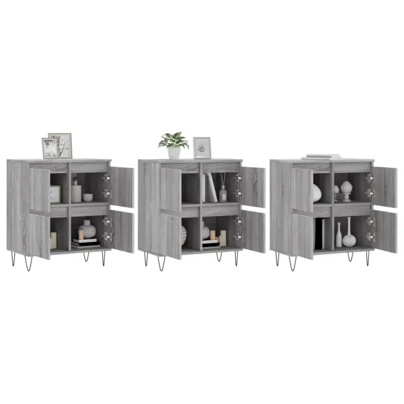 Grijs Sonoma Dressoir van bewerkt hout met tijdloze uitstraling - Dressoirs & buffetkasten
