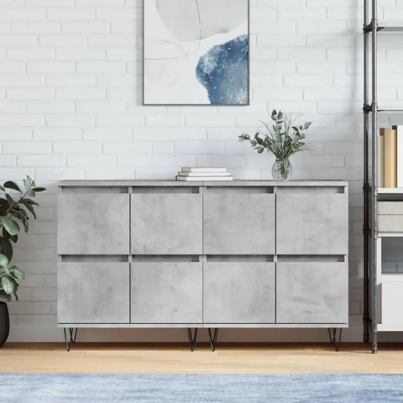 Grijs Sonoma Dressoir van bewerkt hout met tijdloze uitstraling - Betongrijs / 2 - Dressoirs & buffetkasten