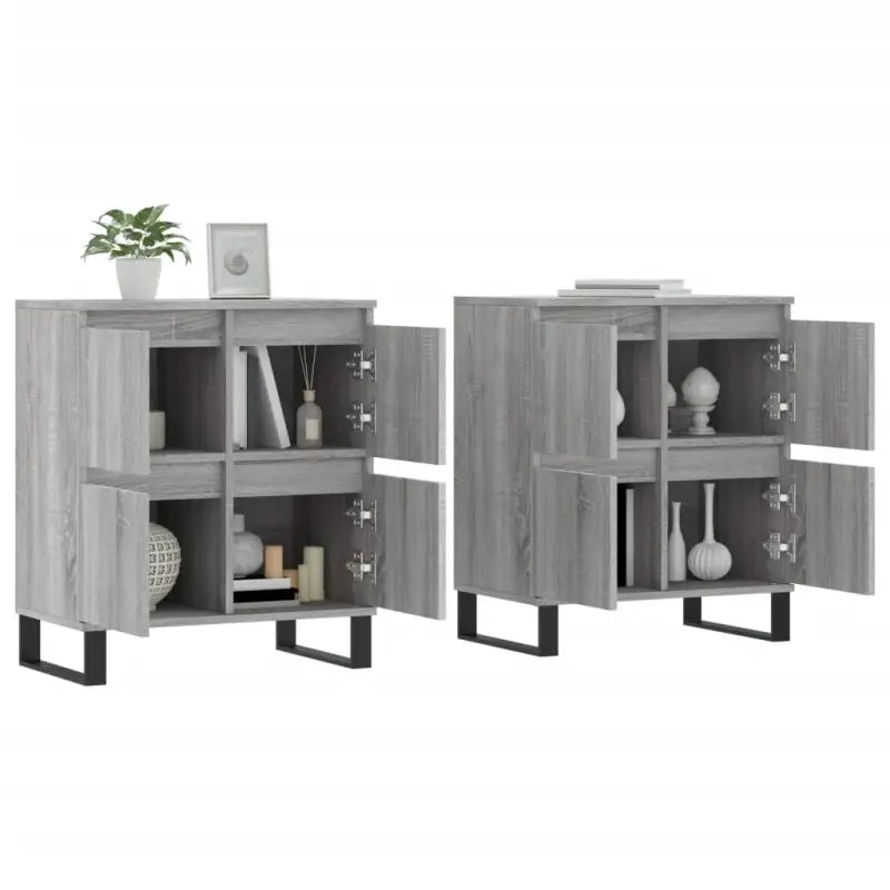 Grijs Sonoma Dressoir van bewerkt hout met tijdloze uitstraling - Dressoirs & buffetkasten