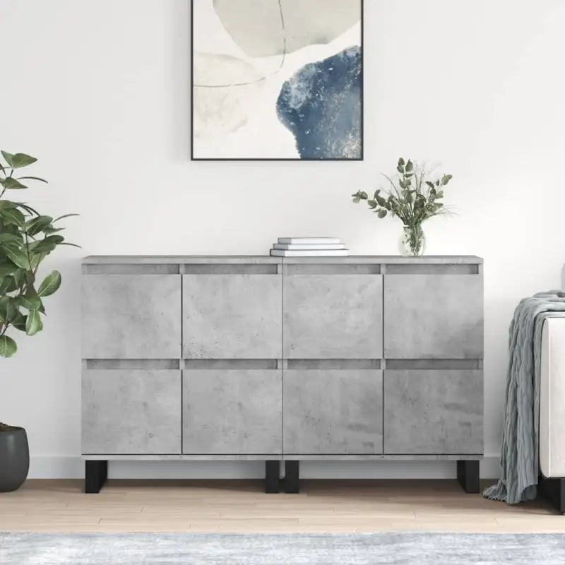 Grijs Sonoma Dressoir van bewerkt hout met tijdloze uitstraling - Betongrijs / 2 - Dressoirs & buffetkasten