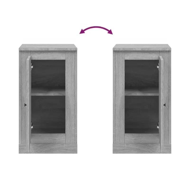 Grijs Sonoma dressoir van bewerkt hout met tijdloze uitstraling - Dressoirs & buffetkasten