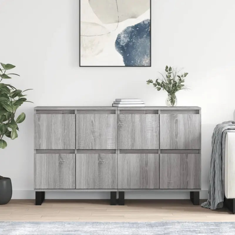 Grijs Sonoma Dressoir van bewerkt hout met tijdloze uitstraling - Dressoirs & buffetkasten