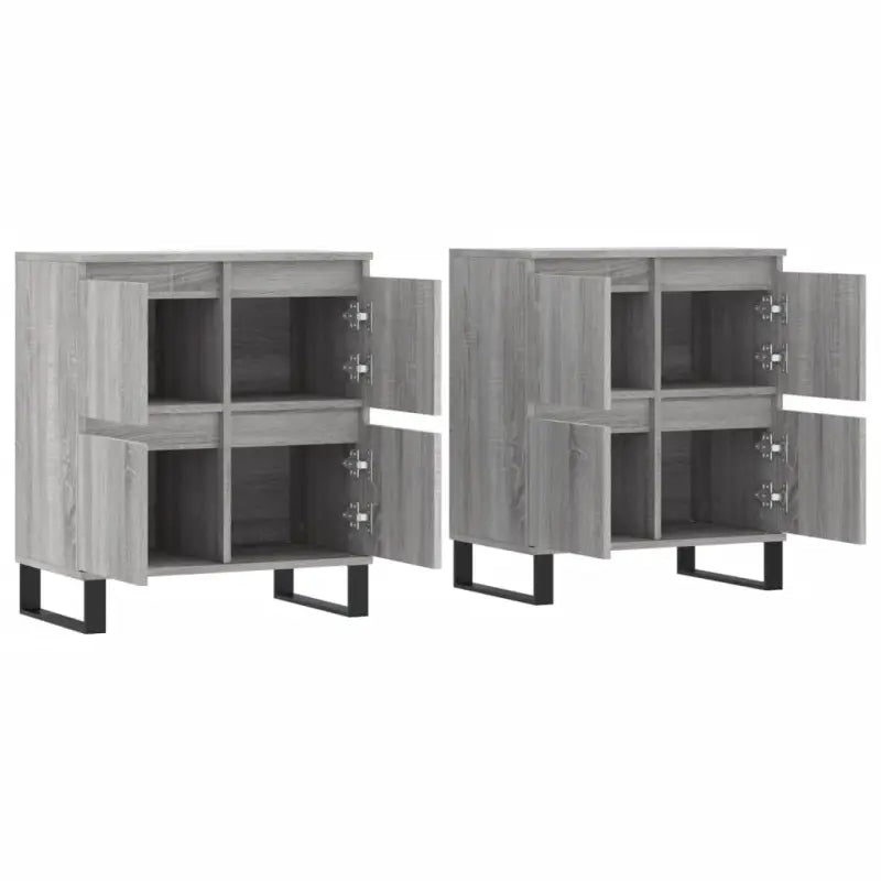 Grijs Sonoma Dressoir van bewerkt hout met tijdloze uitstraling - Dressoirs & buffetkasten
