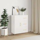 Grijs Sonoma dressoir van bewerkt hout met tijdloze uitstraling - Wit / 1 - Dressoirs & buffetkasten