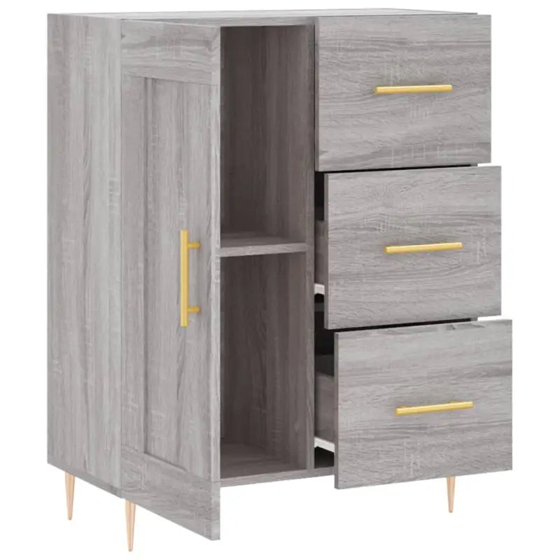 Grijs Sonoma Dressoir van Bewerkte Hout met Tijdloze Look - Dressoirs & buffetkasten