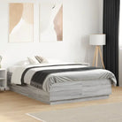 Grijs Sonoma Eiken Bedframe met RGB LED Verlichting - Grijs sonoma / 120 x 190 cm - Bedden & bedframes
