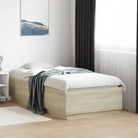 Grijs Sonoma Eiken Bedframe met RGB LED Verlichting - Sonoma eiken / 90 x 190 cm - Bedden & bedframes
