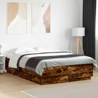 Grijs Sonoma Eiken Bedframe met RGB LED Verlichting - Gerookt eiken / 140 x 200 cm - Bedden & bedframes