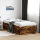 Grijs Sonoma Eiken Bedframe met RGB LED Verlichting - Gerookt eiken / 90 x 200 cm - Bedden & bedframes