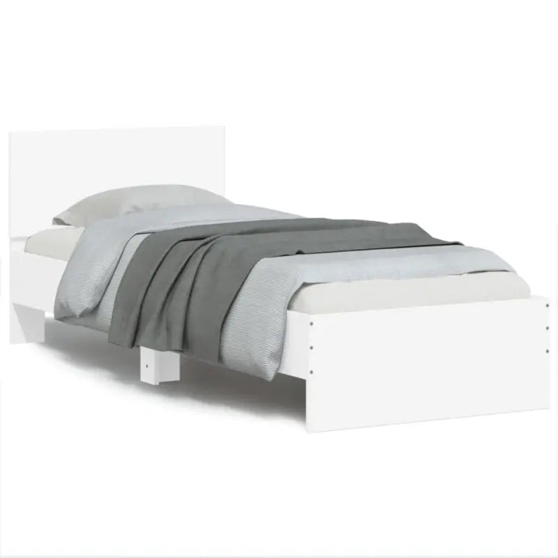 Grijs Sonoma Eiken Bedframe met RGB LED-verlichting voor Slaapkamer - Wit / 90 x 200 cm - Bedden & bedframes