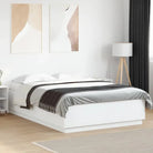 Grijs Sonoma Eiken Bedframe met RGB LED Verlichting - Wit / 120 x 200 cm - Bedden & bedframes