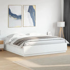 Grijs Sonoma Eiken Bedframe met RGB LED Verlichting - Wit / 200 x 200 cm - Bedden & bedframes