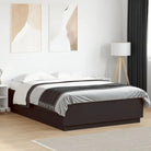 Grijs Sonoma Eiken Bedframe met RGB LED Verlichting - Zwart / 160 x 200 cm - Bedden & bedframes