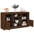 Grijs Sonoma Eiken Dressoir met RGB LED Verlichting voor Moderne Huiskamers - bruin eikenkleur / 1 - Dressoirs &