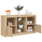 Grijs Sonoma Eiken Dressoir met RGB LED Verlichting voor Moderne Huiskamers - Sonoma eiken / 1 - Dressoirs &