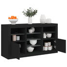 Grijs Sonoma Eiken Dressoir met RGB LED Verlichting voor Moderne Huiskamers - Zwart / 1 - Dressoirs & buffetkasten