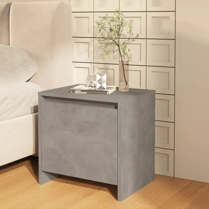 Grijs Sonoma nachtkastje van bewerkt hout met tijdloos design - Betongrijs / 1 - Nachtkastjes