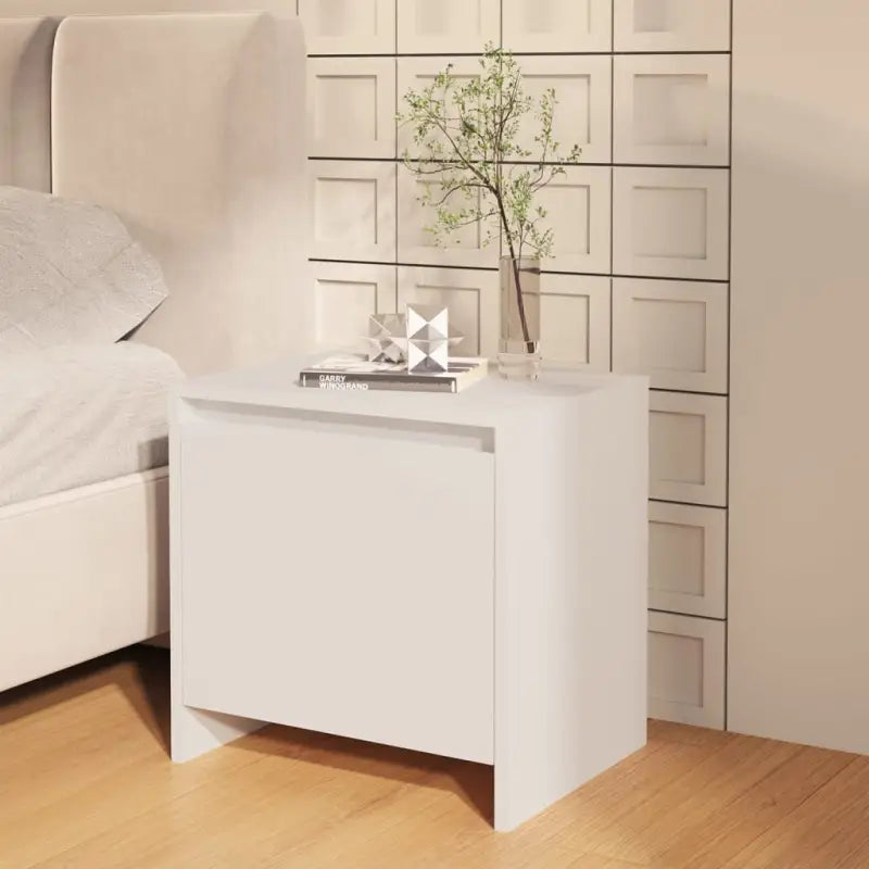 Grijs Sonoma nachtkastje van bewerkt hout met tijdloos design - Wit / 1 - Nachtkastjes