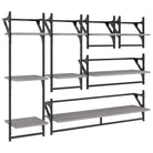 Grijs Sonoma wandplanken set in bewerkt hout voor stijlvolle muurdecoratie - Grijs sonoma / 6 / 1 - Wandplanken