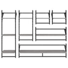 Grijs Sonoma wandplanken set in bewerkt hout voor stijlvolle muurdecoratie - Grijs sonoma / 6 / 1 - Wandplanken