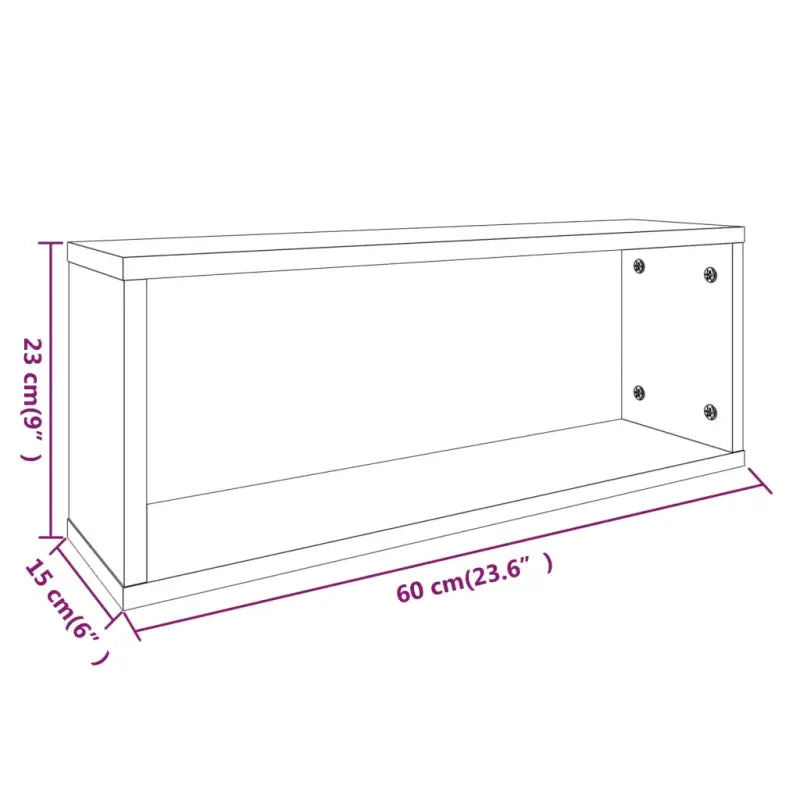 Grijs Sonoma wandplanken van bewerkt hout voor elegante woonkamerstijl - Grijs sonoma / 6 / 1 - Wandplanken