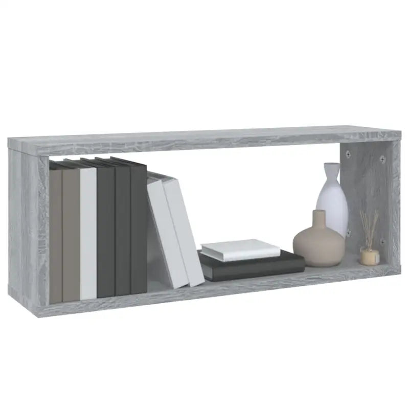 Grijs Sonoma wandplanken van bewerkt hout voor elegante woonkamerstijl - Grijs sonoma / 6 / 1 - Wandplanken