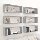 Grijs Sonoma wandplanken van bewerkt hout voor elegante woonkamerstijl - Grijs sonoma / 6 / 1 - Wandplanken