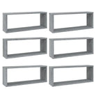 Grijs Sonoma wandplanken van bewerkt hout voor elegante woonkamerstijl - Grijs sonoma / 6 / 1 - Wandplanken