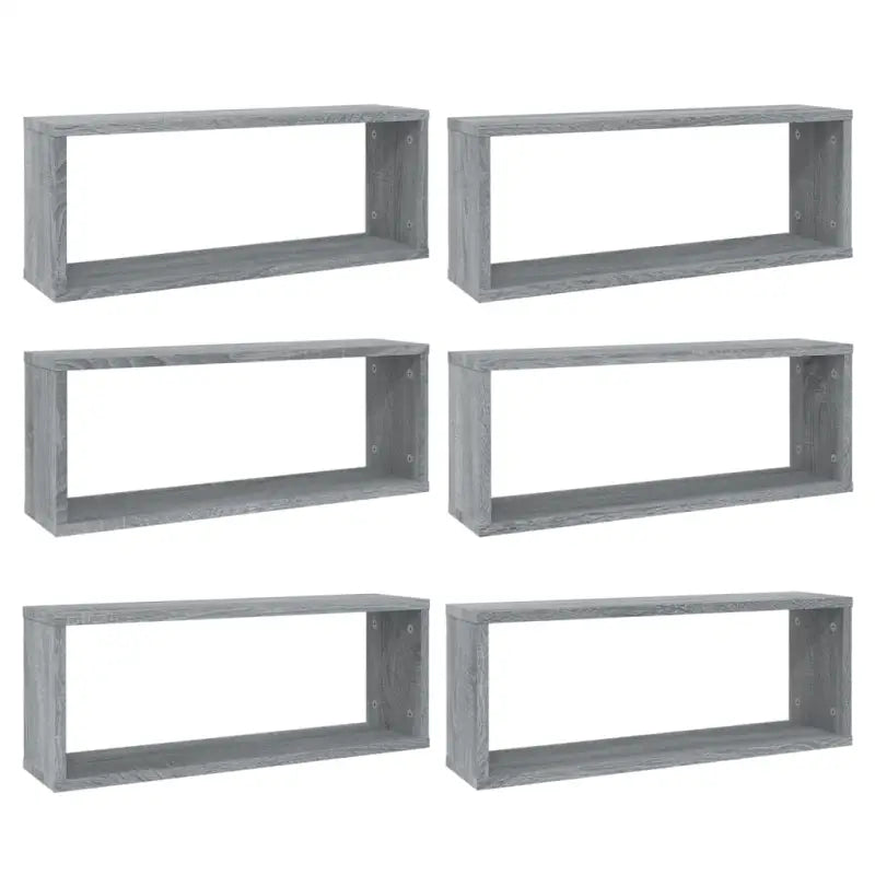 Grijs Sonoma wandplanken van bewerkt hout voor elegante woonkamerstijl - Grijs sonoma / 6 / 1 - Wandplanken