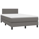Grijze boxspring met matras en LED voor een rustgevende slaapkamer - Bedden & bedframes