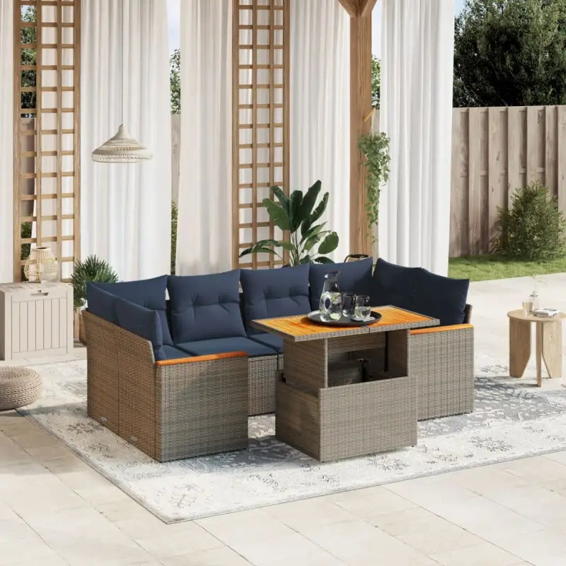 Grijze loungeset in gepoedercoat staal met comfortabele afmetingen zitting - Grijs / zonder opbergruimte - Tuinsets