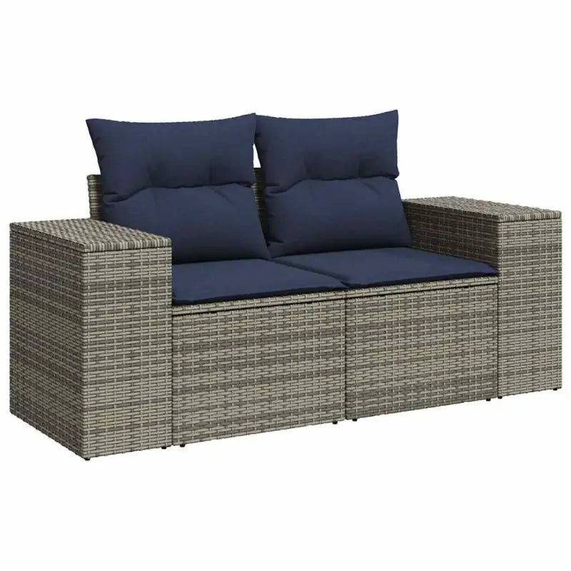 Grijze loungeset met gepoedercoat staal en waterdichte tas voor buitengebruik - Grijs / met opbergruimte - Tuinsets