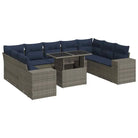 Grijze loungeset met gepoedercoat staal en waterdichte tas voor buitengebruik - Grijs / met opbergruimte - Tuinsets