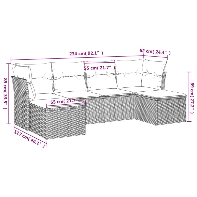 Grijze loungeset met gepoedercoat staal en waterdichte tas voor tuin - Tuinsets
